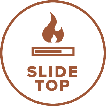 Top of the stove that slides to allow the loading of fuel.