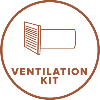 Optional: Kit di ventilazione completo di bocchette, centralina, ventilatore e tubi.